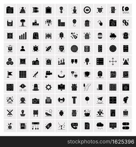 Set of 100 Universal Solid Icons