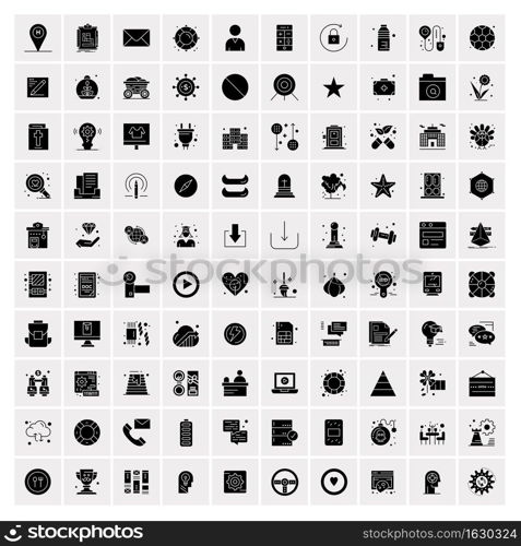 Set of 100 Universal Solid Icons