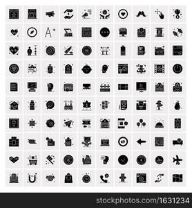 Set of 100 Universal Solid Icons