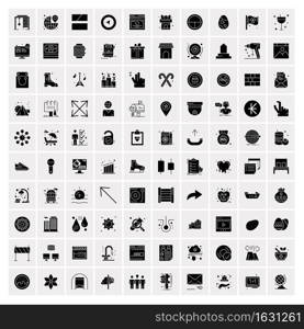 Set of 100 Universal Solid Icons