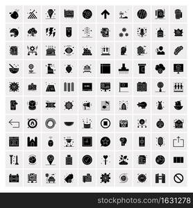 Set of 100 Universal Solid Icons