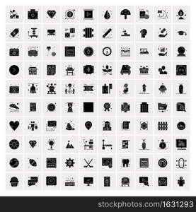 Set of 100 Universal Solid Icons