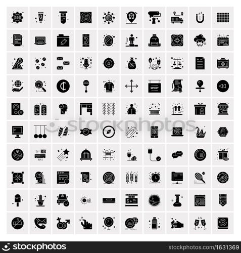 Set of 100 Universal Solid Icons