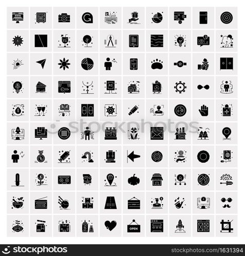 Set of 100 Universal Solid Icons