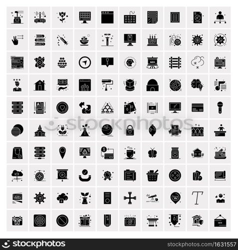 Set of 100 Universal Solid Icons