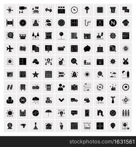 Set of 100 Universal Solid Icons