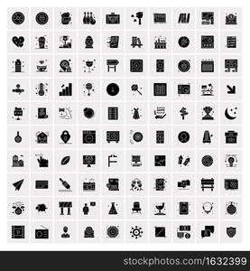 Set of 100 Universal Solid Icons