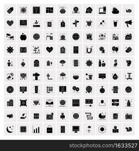 Set of 100 Universal Solid Icons