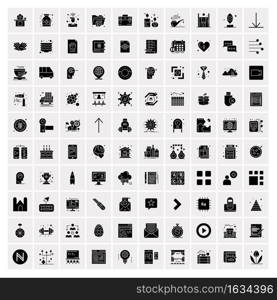 Set of 100 Universal Solid Icons