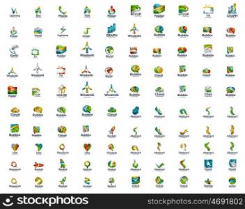 Set of 100 web internet concepts logo icons, business corporate emblems