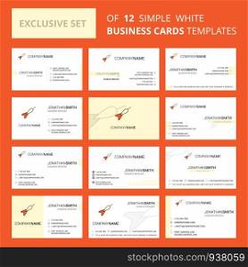 Set of 12 Dart Creative Busienss Card Template. Editable Creative logo and Visiting card background