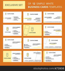 Set of 12 Fridge Creative Busienss Card Template. Editable Creative logo and Visiting card background