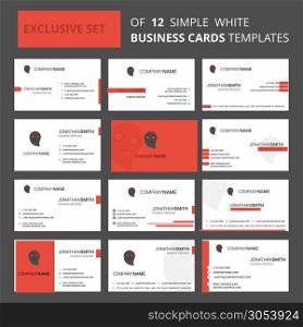 Set of 12 Ghost Creative Busienss Card Template. Editable Creative logo and Visiting card background
