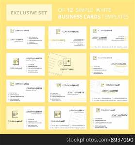 Set of 12 Invoice Creative Busienss Card Template. Editable Creative logo and Visiting card background