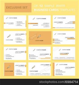 Set of 12 Knife Creative Busienss Card Template. Editable Creative logo and Visiting card background