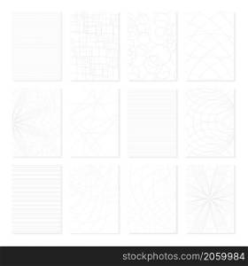 Set of 12 monochrome elegant patterns for business document or paper