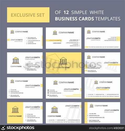 Set of 12 Villa Creative Busienss Card Template. Editable Creative logo and Visiting card background