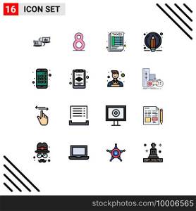 Set of 16 Modern UI Icons Symbols Signs for app, pen, , edit, tax Editable Creative Vector Design Elements
