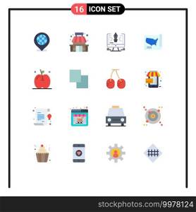 Set of 16 Modern UI Icons Symbols Signs for apple, united, pen, states, design Editable Pack of Creative Vector Design Elements