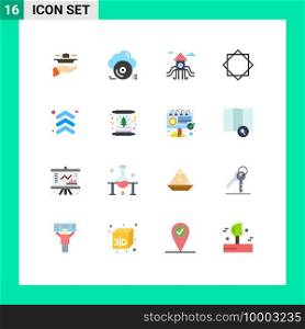 Set of 16 Modern UI Icons Symbols Signs for arrow, virus, cloud, security, play ground Editable Pack of Creative Vector Design Elements