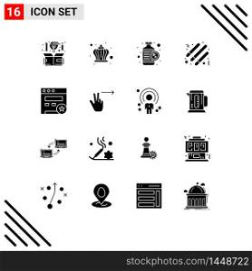 Set of 16 Modern UI Icons Symbols Signs for bookmark, party, day, night, rx Editable Vector Design Elements