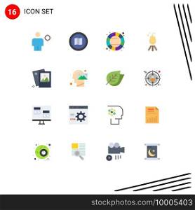 Set of 16 Modern UI Icons Symbols Signs for c&ing, flame, mapquest, fire, wheel Editable Pack of Creative Vector Design Elements