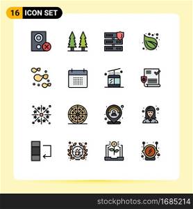 Set of 16 Modern UI Icons Symbols Signs for chips, nature, tree, leaf, security Editable Creative Vector Design Elements