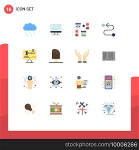 Set of 16 Modern UI Icons Symbols Signs for copy right, road, monitor, destination, page Editable Pack of Creative Vector Design Elements