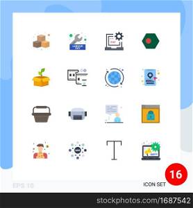 Set of 16 Modern UI Icons Symbols Signs for country, bangla, wrench, asian, development Editable Pack of Creative Vector Design Elements