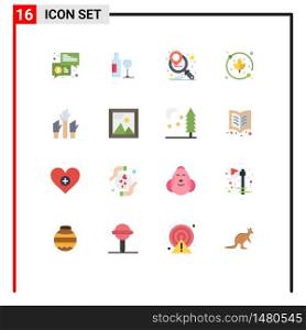 Set of 16 Modern UI Icons Symbols Signs for desire, aspiration, love, agriculture, leaf Editable Pack of Creative Vector Design Elements