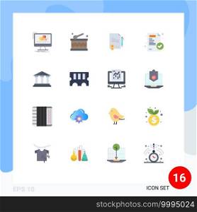 Set of 16 Modern UI Icons Symbols Signs for finance, bank, agrement, medical report, medical Editable Pack of Creative Vector Design Elements