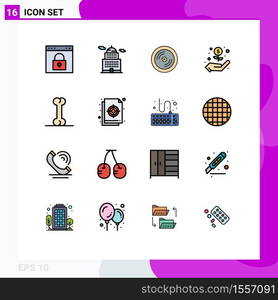Set of 16 Modern UI Icons Symbols Signs for food, money, museum, dollar, education Editable Creative Vector Design Elements