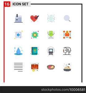 Set of 16 Modern UI Icons Symbols Signs for gear, direction, snowflake, arrow, tool Editable Pack of Creative Vector Design Elements