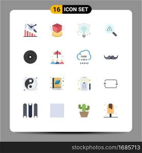Set of 16 Modern UI Icons Symbols Signs for insurance, dj, education, album, view Editable Pack of Creative Vector Design Elements