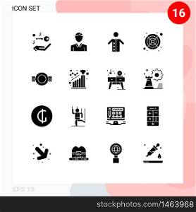 Set of 16 Modern UI Icons Symbols Signs for military, grade, pastor, fan, computer Editable Vector Design Elements