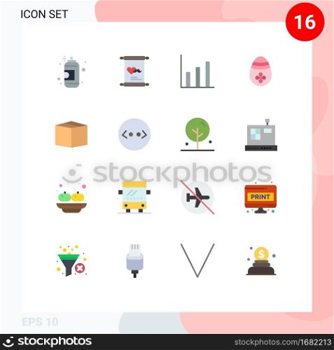 Set of 16 Modern UI Icons Symbols Signs for product, box, finance, egg, easter Editable Pack of Creative Vector Design Elements