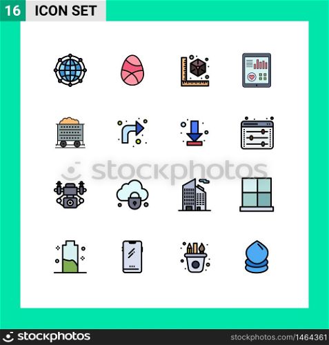 Set of 16 Modern UI Icons Symbols Signs for pulse, health, egg, monitoring, model Editable Creative Vector Design Elements