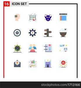 Set of 16 Modern UI Icons Symbols Signs for setting, text, angry, layout, divide Editable Pack of Creative Vector Design Elements