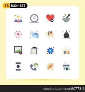 Set of 16 Modern UI Icons Symbols Signs for spring, soup, work, medicine, hospital Editable Pack of Creative Vector Design Elements