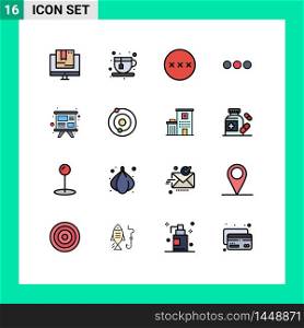 Set of 16 Modern UI Icons Symbols Signs for study, sign, password, massege, chat Editable Creative Vector Design Elements