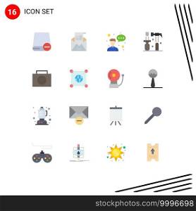 Set of 16 Modern UI Icons Symbols Signs for tools, hammer, invitation, construction, entrepreneur Editable Pack of Creative Vector Design Elements