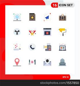 Set of 16 Modern UI Icons Symbols Signs for warining, hobby, learning, hobbies, handbag Editable Pack of Creative Vector Design Elements