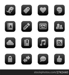 Set of 16 social media networking web icons
