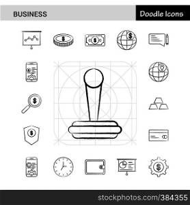 Set of 17 Business hand-drawn icon set