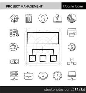 Set of 17 Project Management hand-drawn icon set