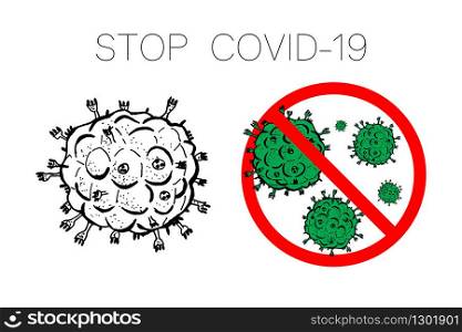 Set of 2019-nCoV bacteria isolated on white background. few Coronavirus in red circle vector Icon. COVID-19 bacteria corona virus disease sign. SARS pandemic concept symbol. Pandemic. Human health. Set of 2019-nCoV bacteria isolated on white background. few Coronavirus in red circle vector Icon. COVID-19 bacteria corona virus disease sign. SARS pandemic concept symbol. Pandemic. Human health .