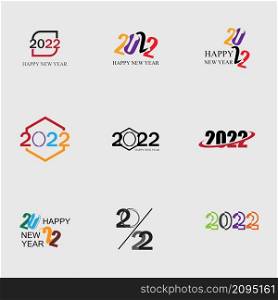 set of 2022 Happy New Year logo design template