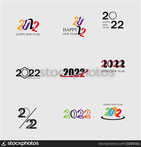 set of 2022 Happy New Year logo design template