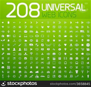 Set of 208 vector universal icons