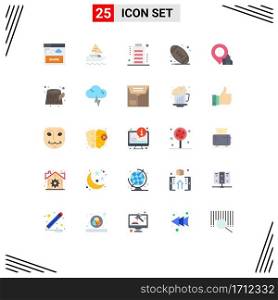 Set of 25 Commercial Flat Colors pack for building, football, battery, ball, status Editable Vector Design Elements